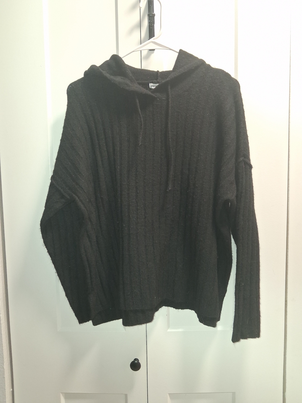Sweet Romeo Black Ribbed Crewneck Hoodie